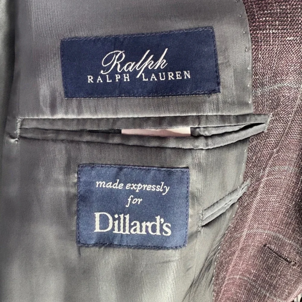 Ralph Lauren Sport Coat Men 56R Burgundy Plaid Wool Silk Linen Blazer Canada